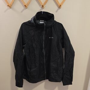 Columbia Women's Black  Access Point ll Windbreaker Rain Jacket, XL